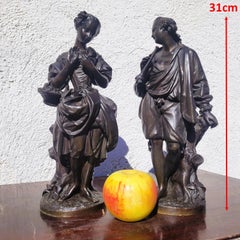 Bronze Couple Of Gallant Lovers, H 31cm, 19th Century