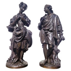 Bronze Couple Of Gallant Lovers, H 31cm, 19th Century