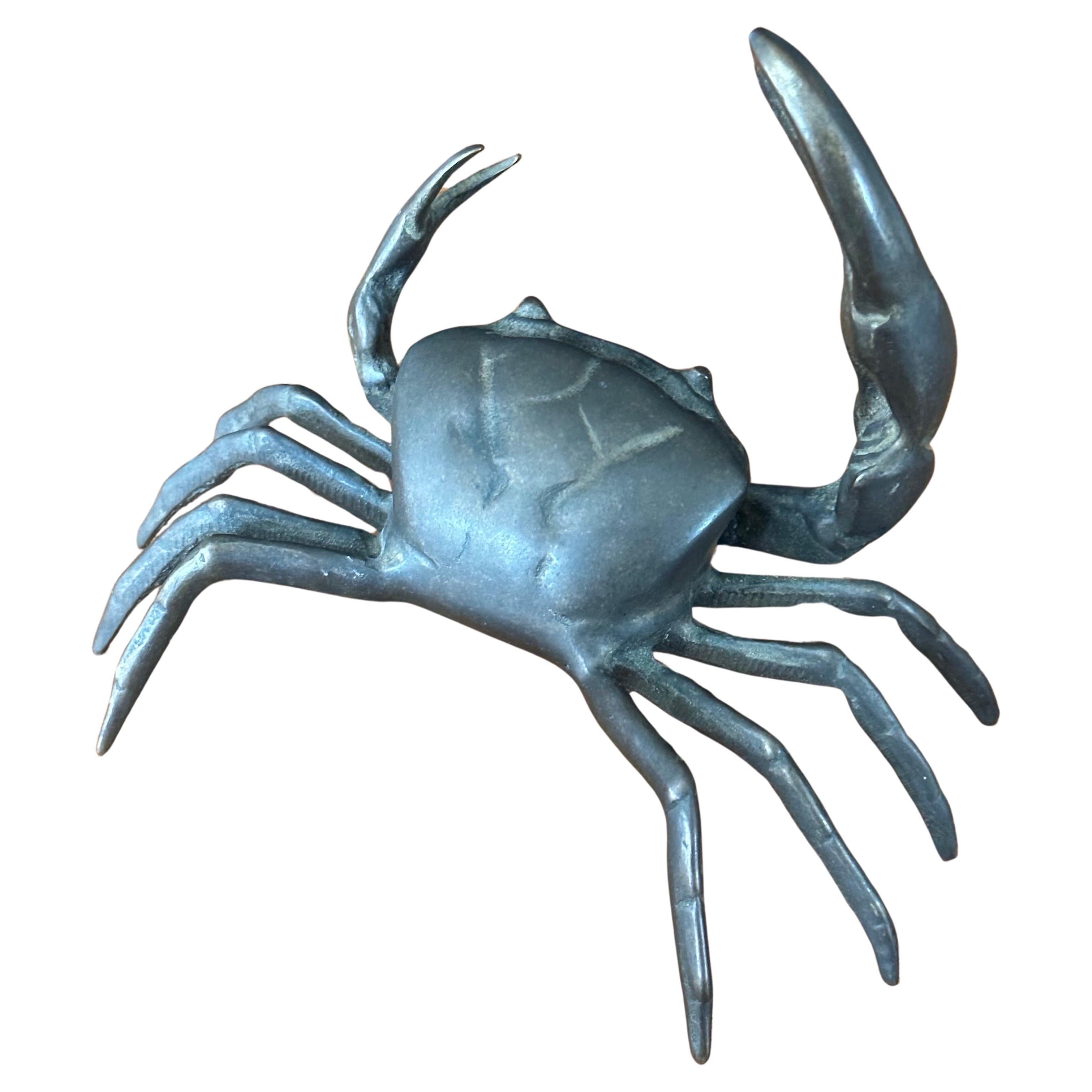 Bronze Crab Sculpture / Paperweight For Sale 9