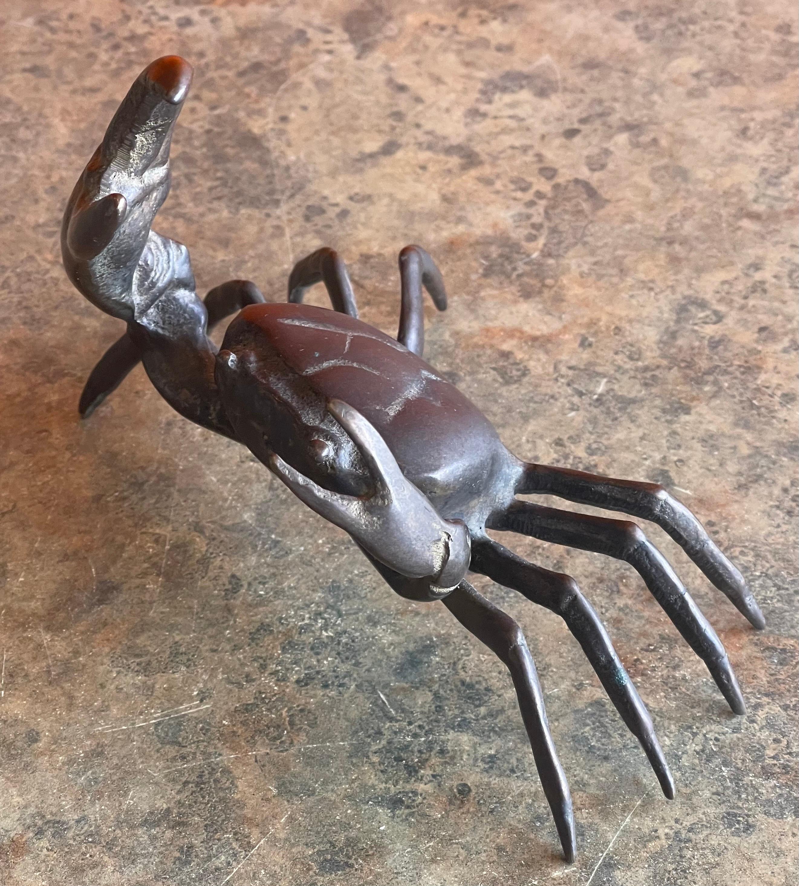 Bronze Crab Sculpture / Paperweight In Good Condition In San Diego, CA
