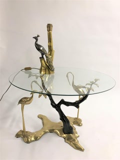 Bronze Crane Bird Coffee Table by Willy Daro, 1970s