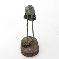 Early 19th Century Antique Bronze Crane Ornament