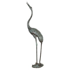 Bronze Crane Garden Statue, Fountain Design Optional