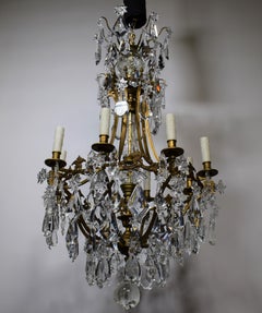 Bronze & Crystal Chandelier by Baccarat