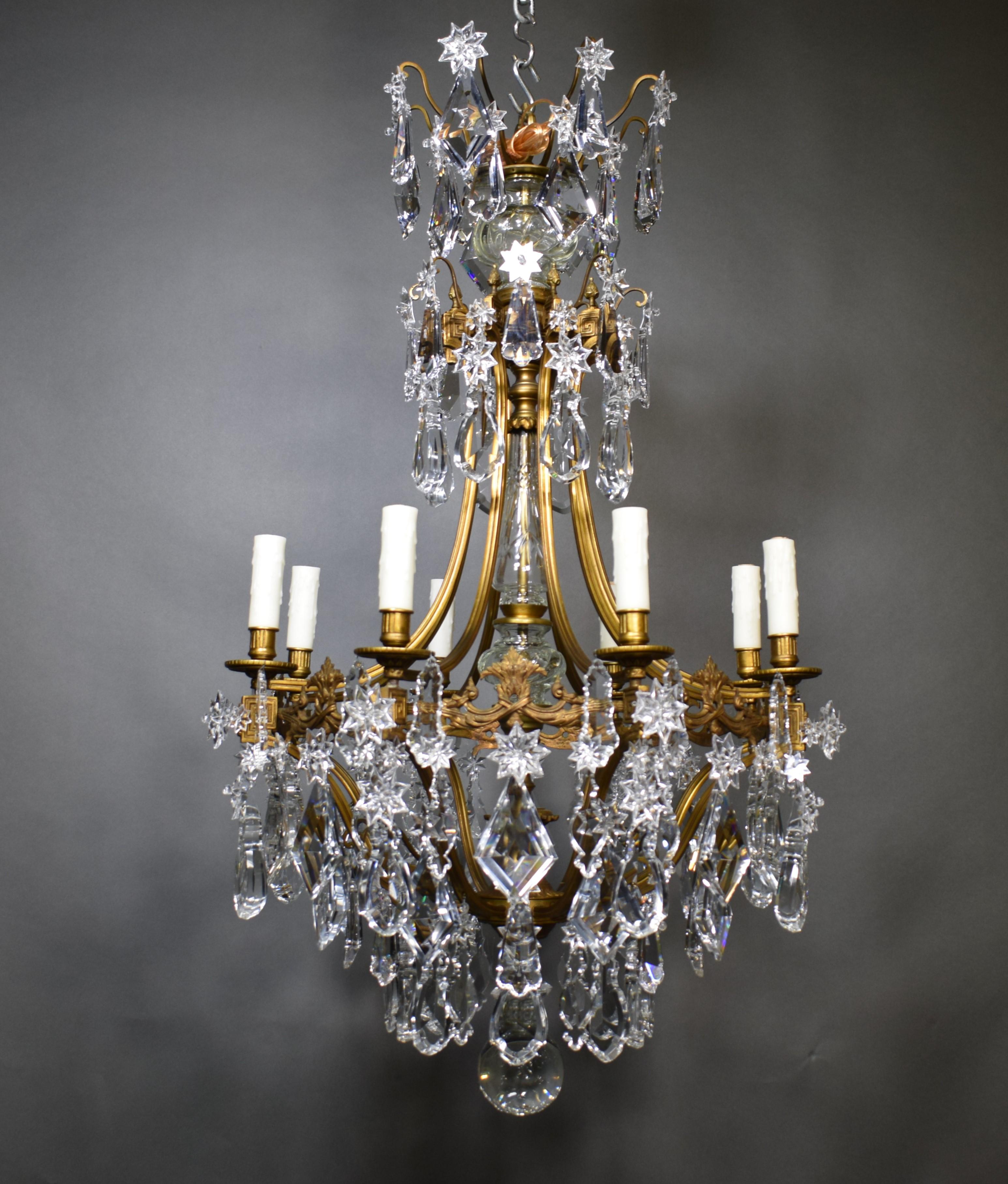 Louis XIV Bronze & Crystal Chandelier by Baccarat For Sale