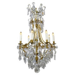 Antique Bronze & Crystal Chandelier by Baccarat