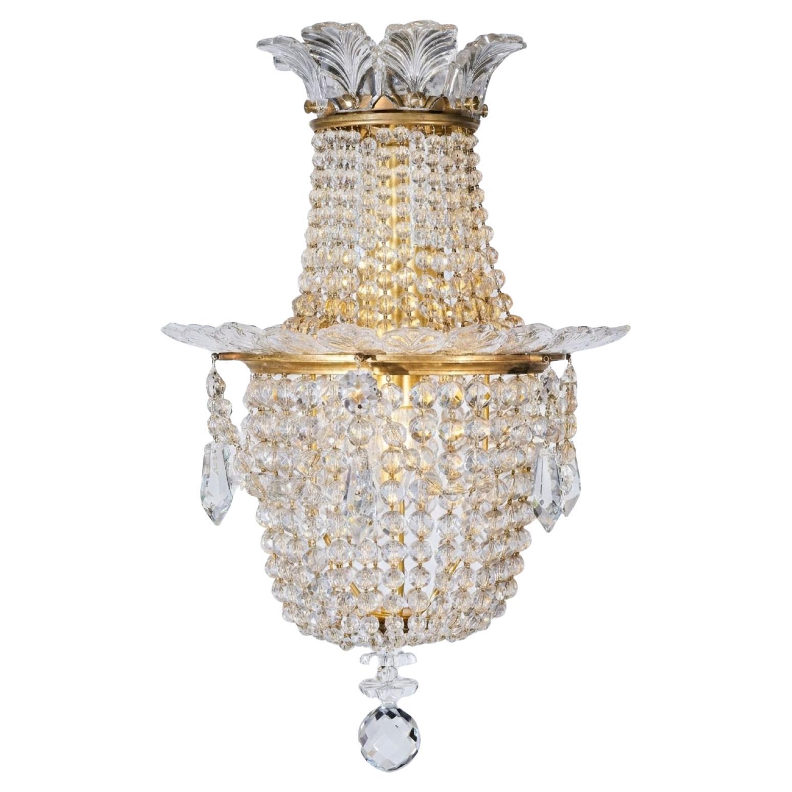 Bronze & Crystal Chandelier by Baccarat For Sale