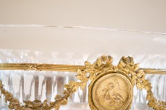 Bronze Crystal Oval Bowl Centerpiece