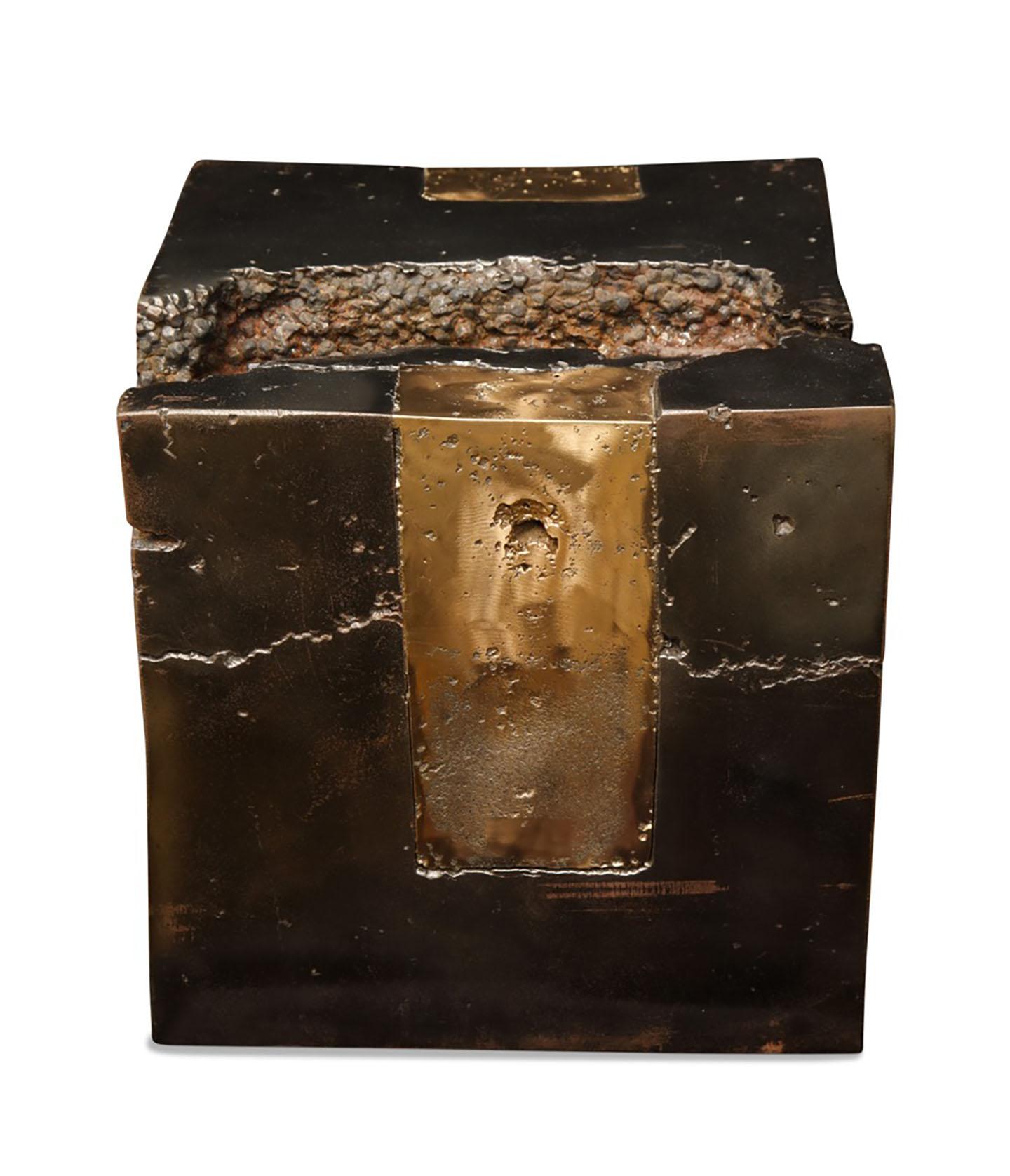 Bronze Cube Shaped Sculpture In Good Condition For Sale In New York, NY