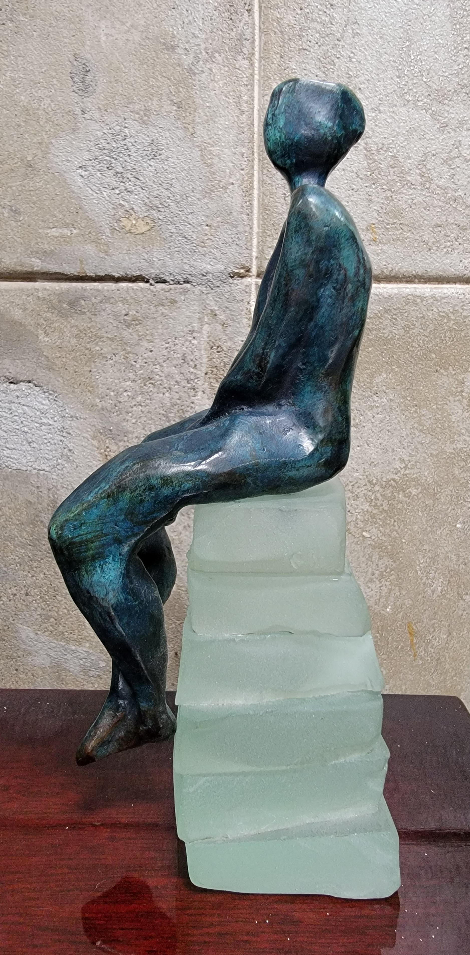Francese Scultura cubista in bronzo di Dominique Dardek 5/50 in vendita