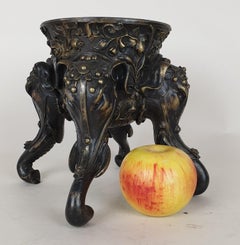 Bronze Cup Foot, With Elephant Heads, XIXth Century