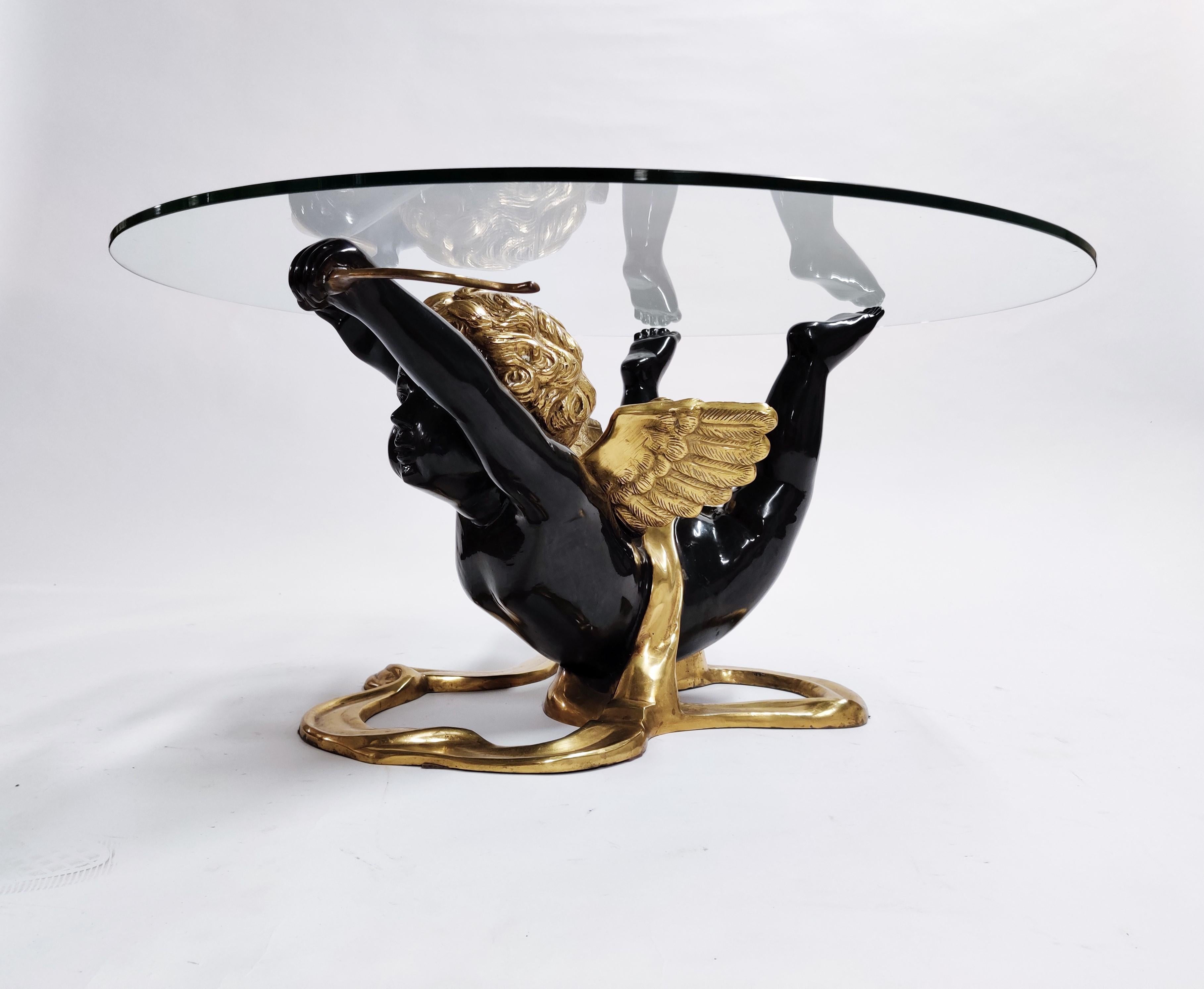 Belgian Bronze Cupid Coffee Table, 1970s