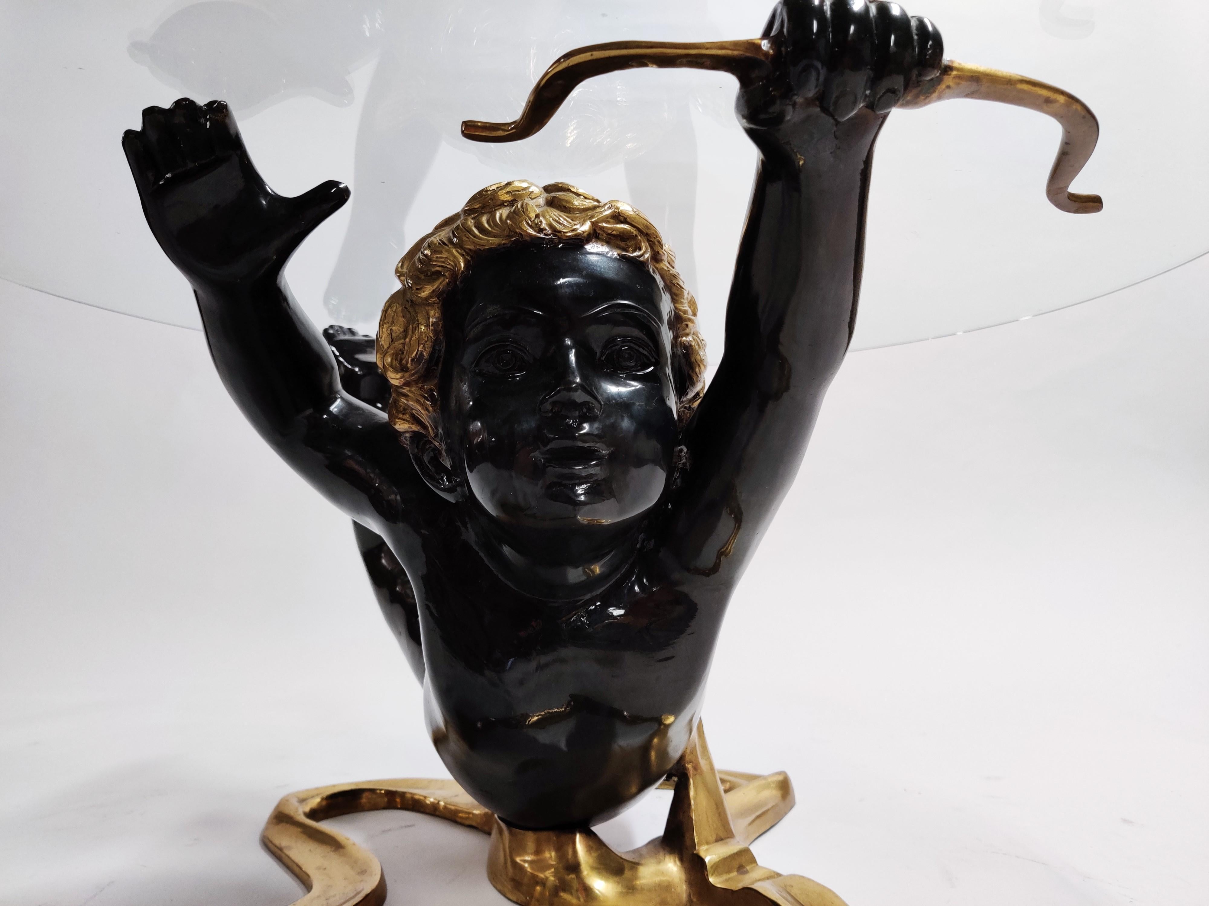 Bronze Cupid Coffee Table, 1970s In Excellent Condition In Leuven, Vlaams Gewest