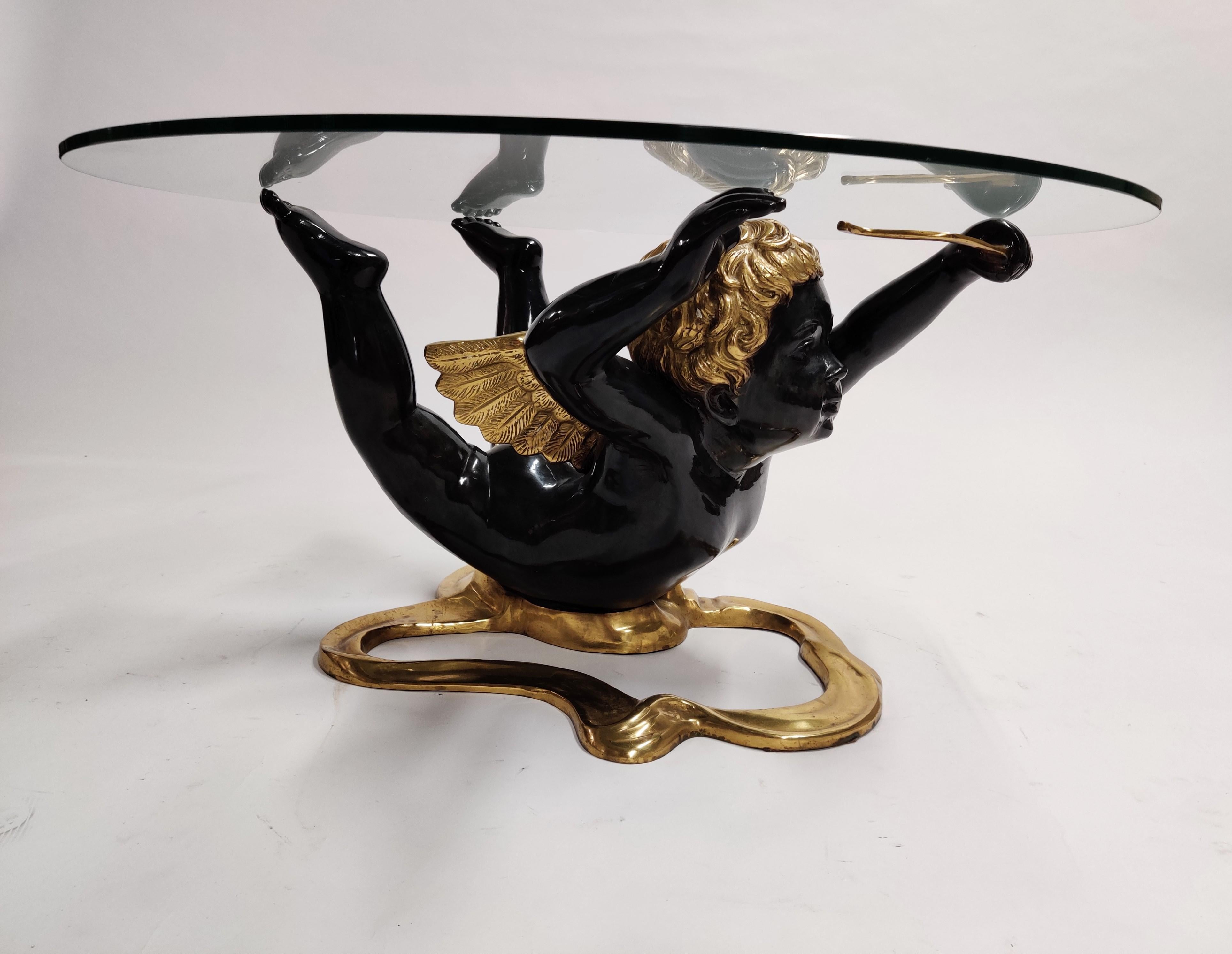 Late 20th Century Bronze Cupid Coffee Table, 1970s