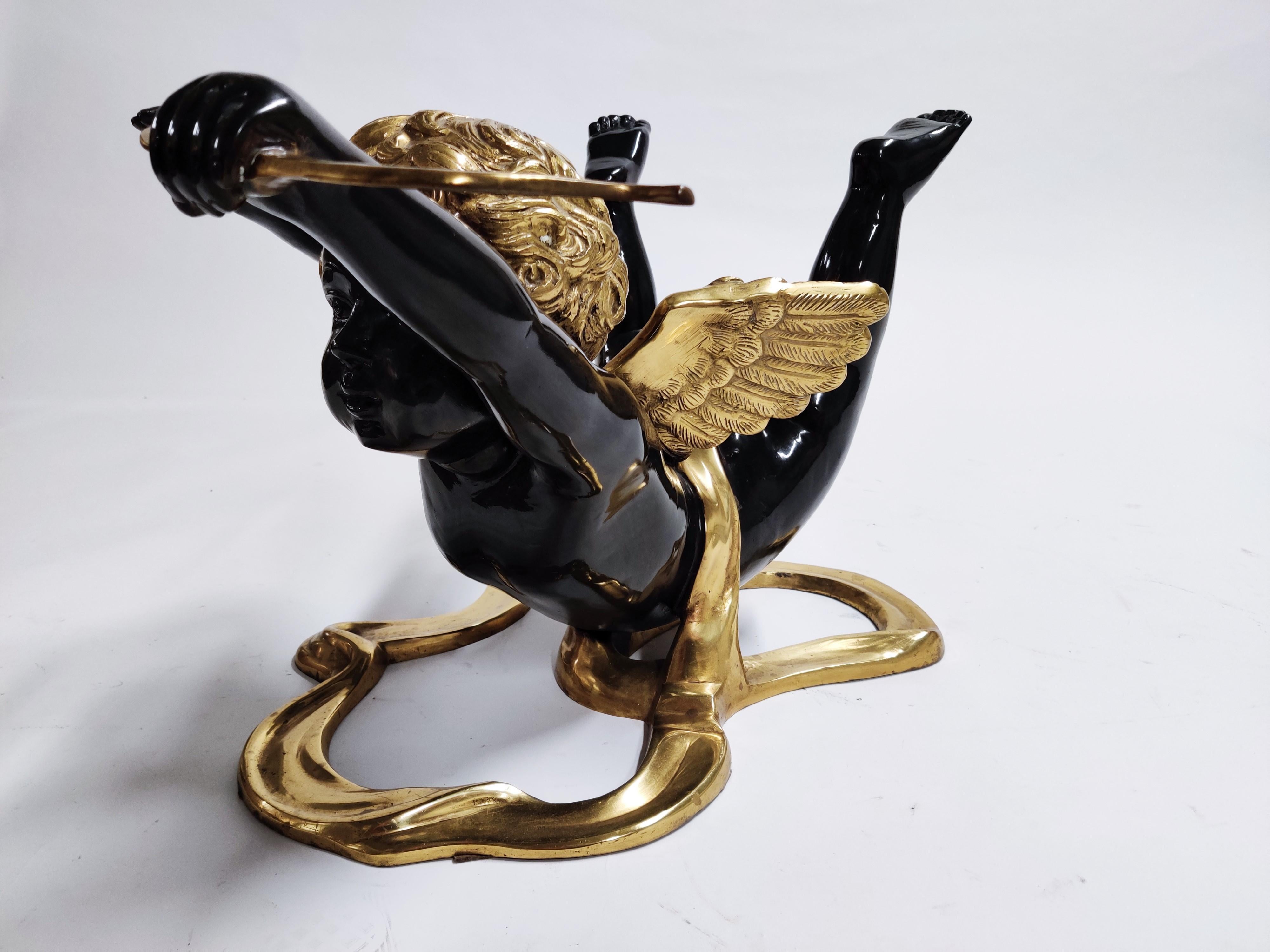 Brass Bronze Cupid Coffee Table, 1970s