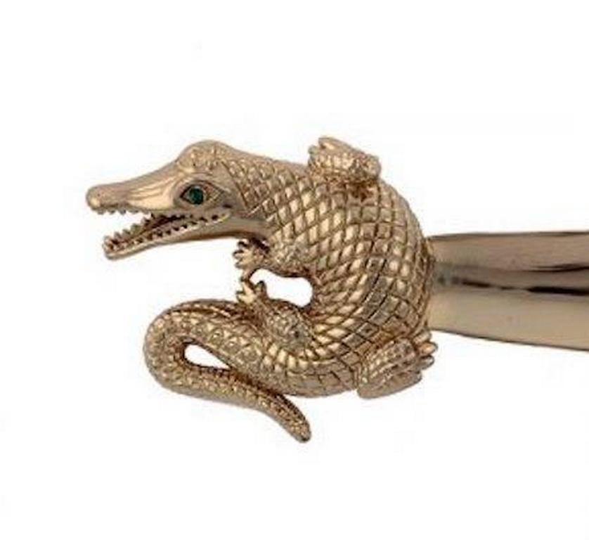 Bronze Curled Alligator Shoehorn by John Landrum Bryant In New Condition For Sale In New York, NY