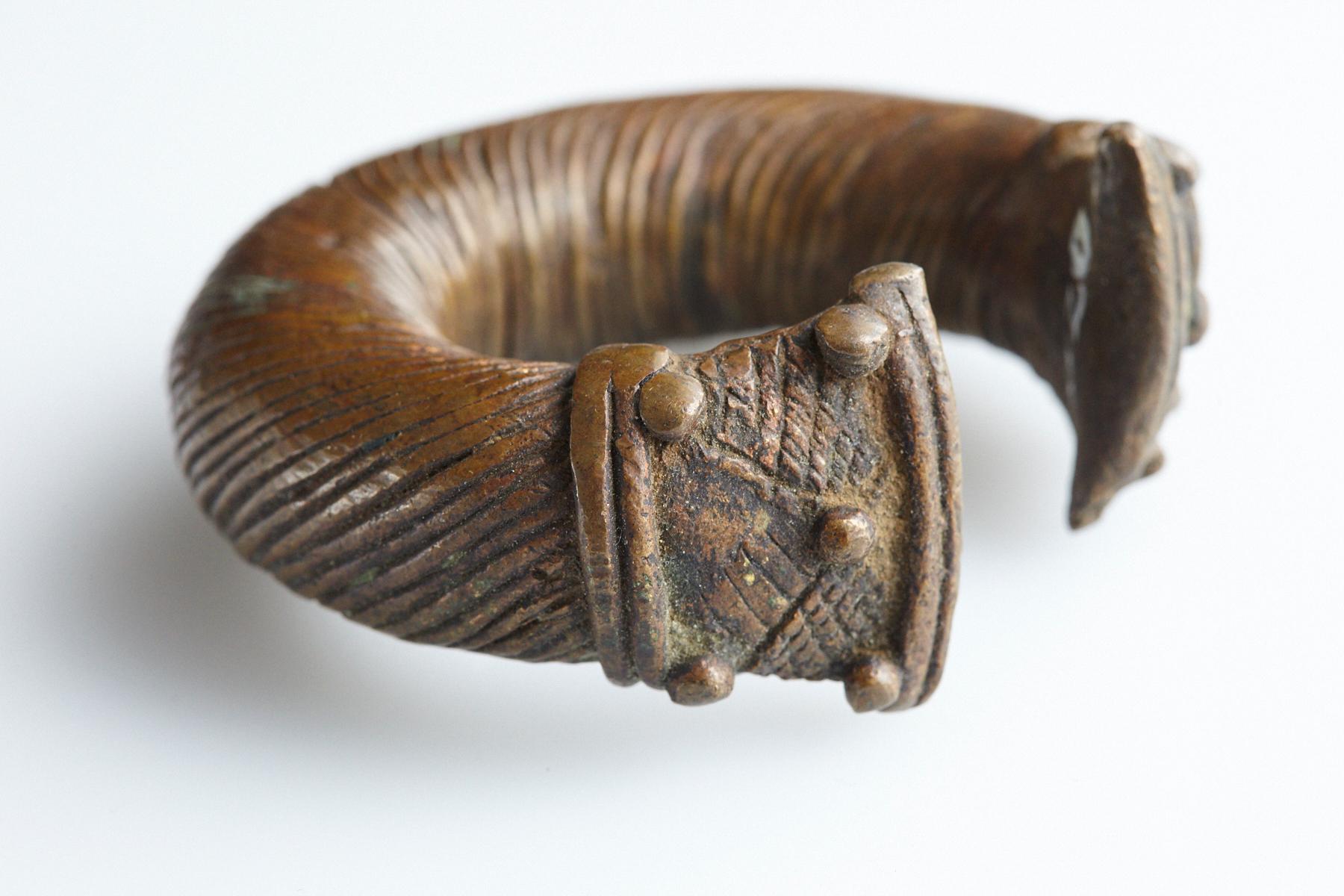 Forged Bronze Currency Bracelet/Manilla, Dogon People, Burkina Faso, 19th Century For Sale