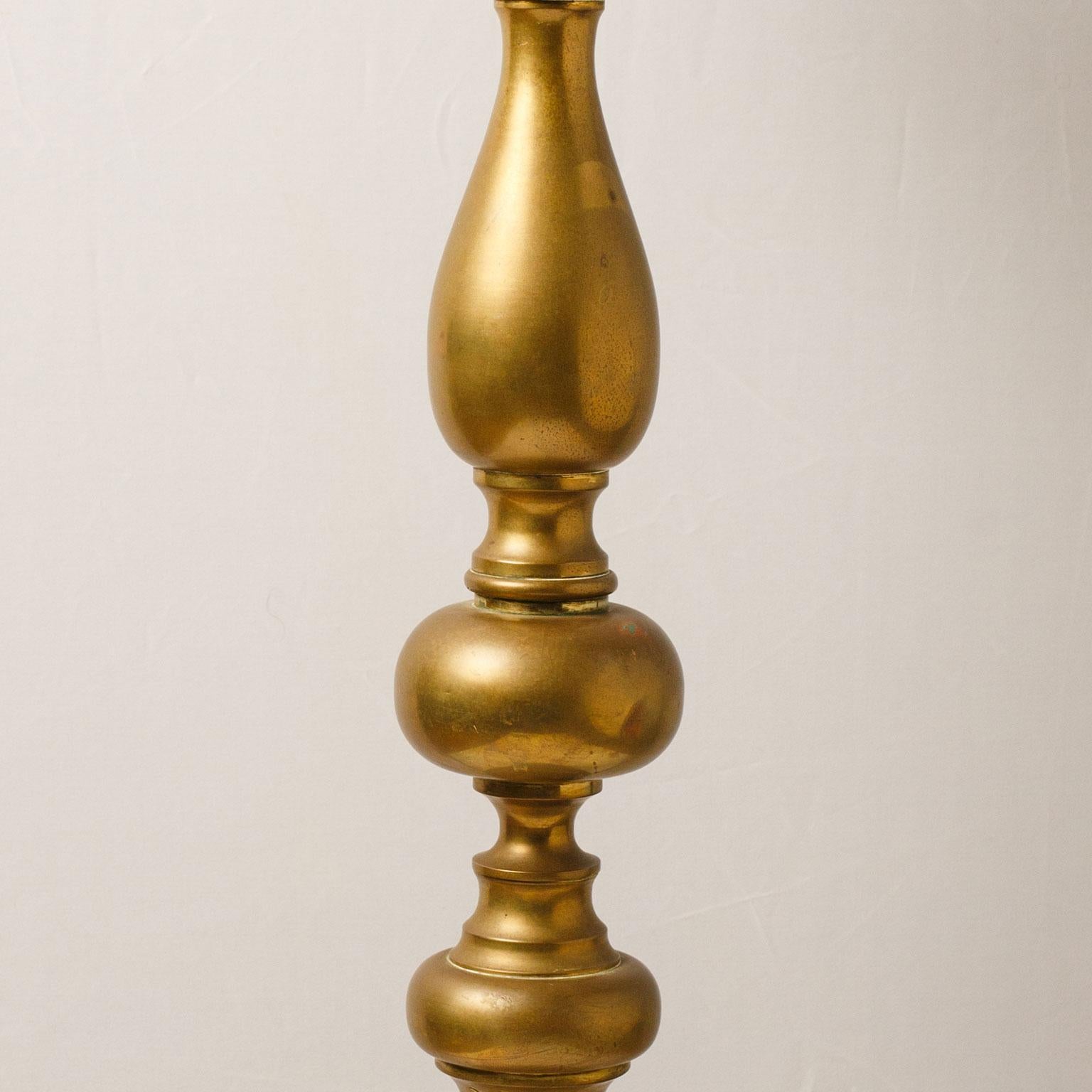 Bronze, Vintage Heavy Floor Lamp (Amerikanisch Kolonial)