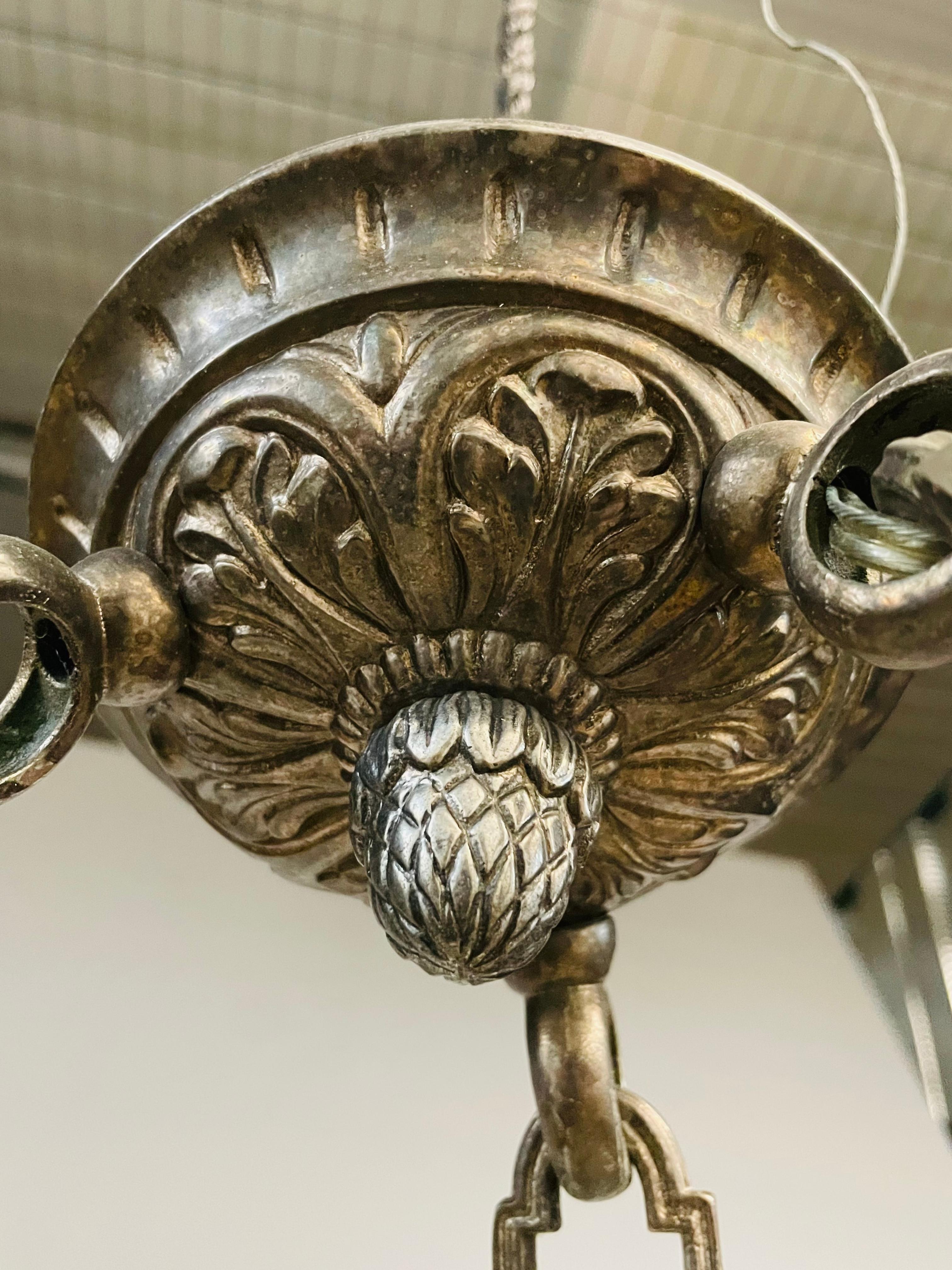 Bronze & Cut Glass Chandelier by Bronze Veritable For Sale 5