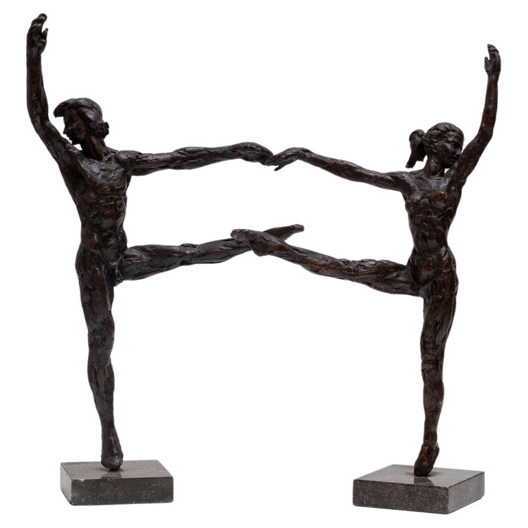 Bronze Dancers Couple 1970s Belgium Artist V D Brande For Sale at 1stDibs