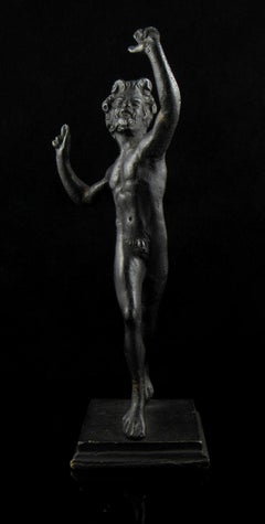 Well Cast 19th Century Bronze Dancing Faun Figurine