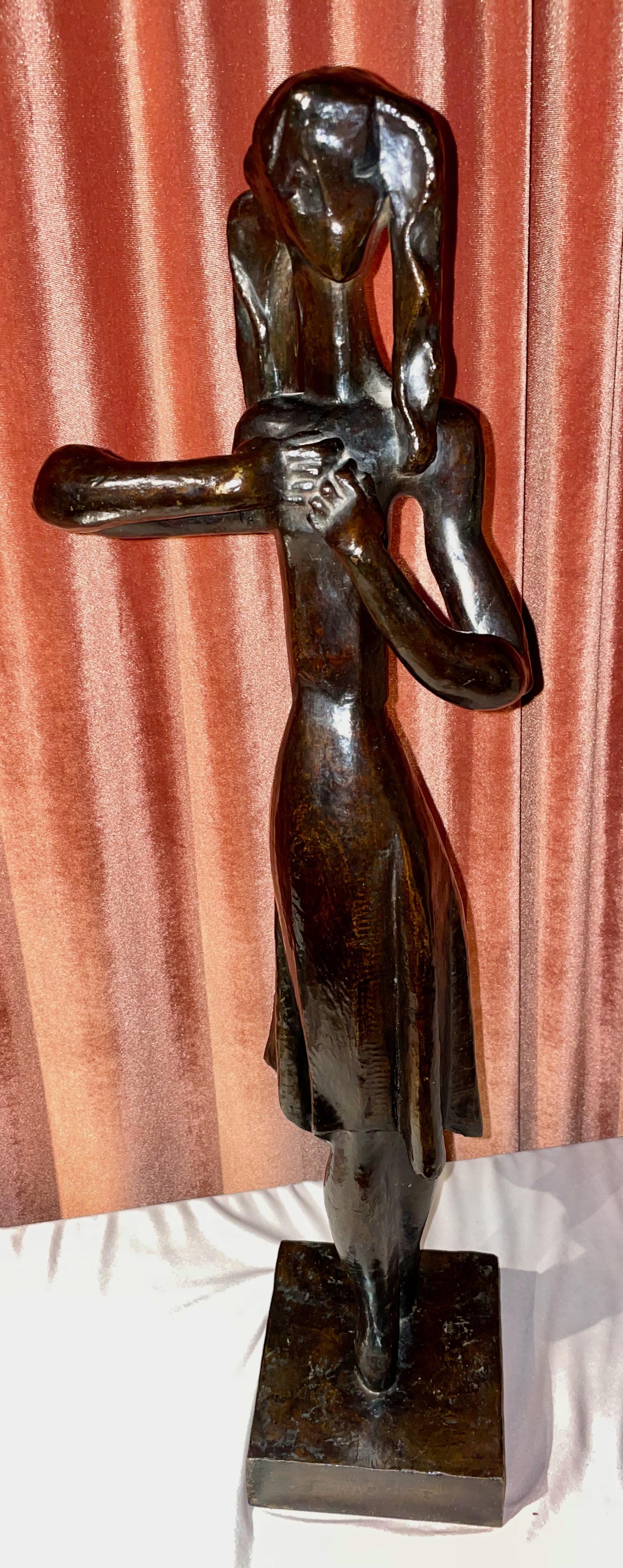 A rare bronze sculpture by one of the very first and most important artists to explore and popularize Cubism in the early 20th Century, Jospeh Csaky. Born in Hungary in 1888 and educated in the arts in Paris, he was a prolific sculptor, painter and