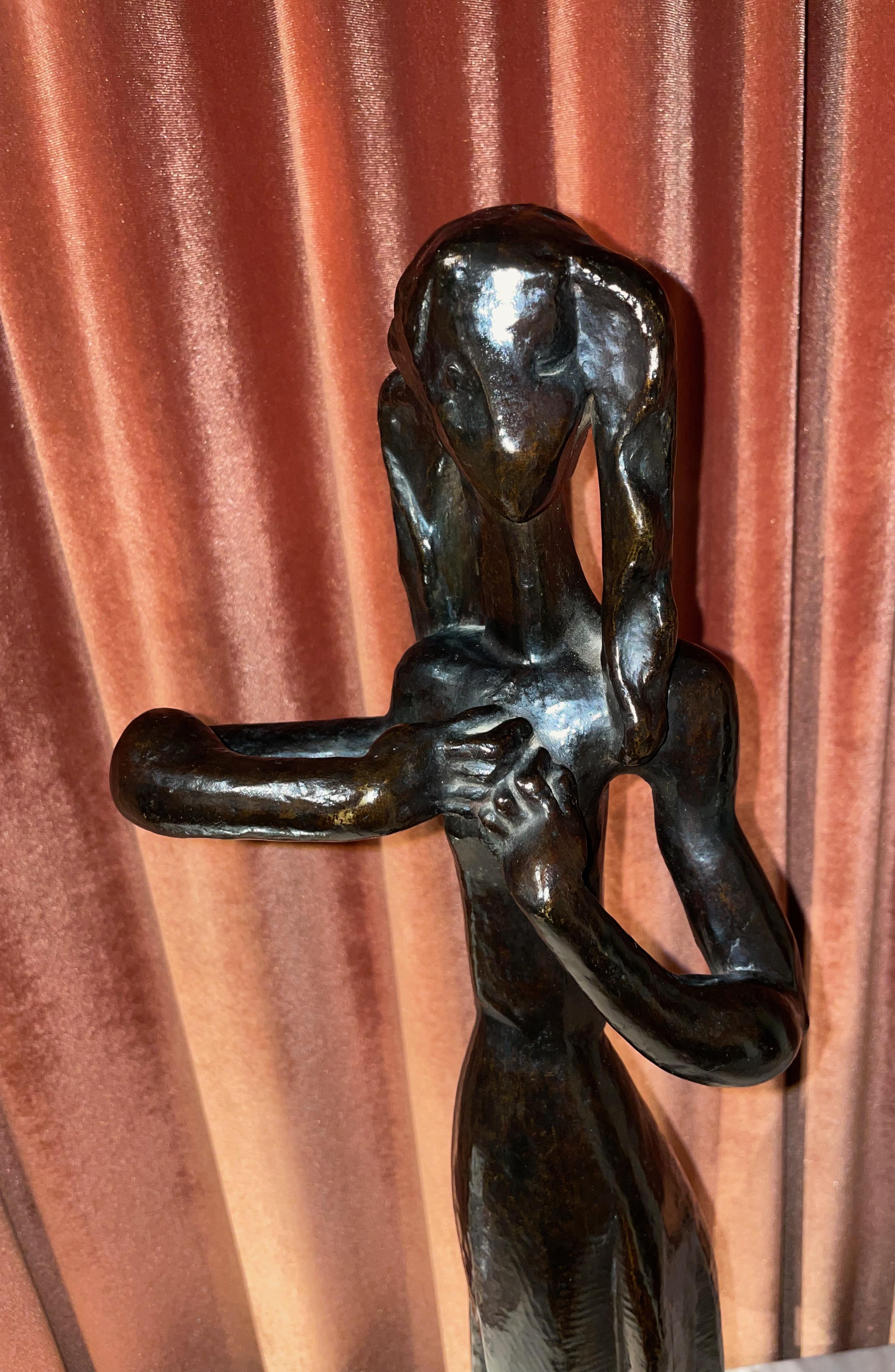 Art Deco Bronze Dancing Figure by Cubist Sculptor Joseph Csaky