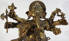 Bronze Dancing Ganesha Statuette
