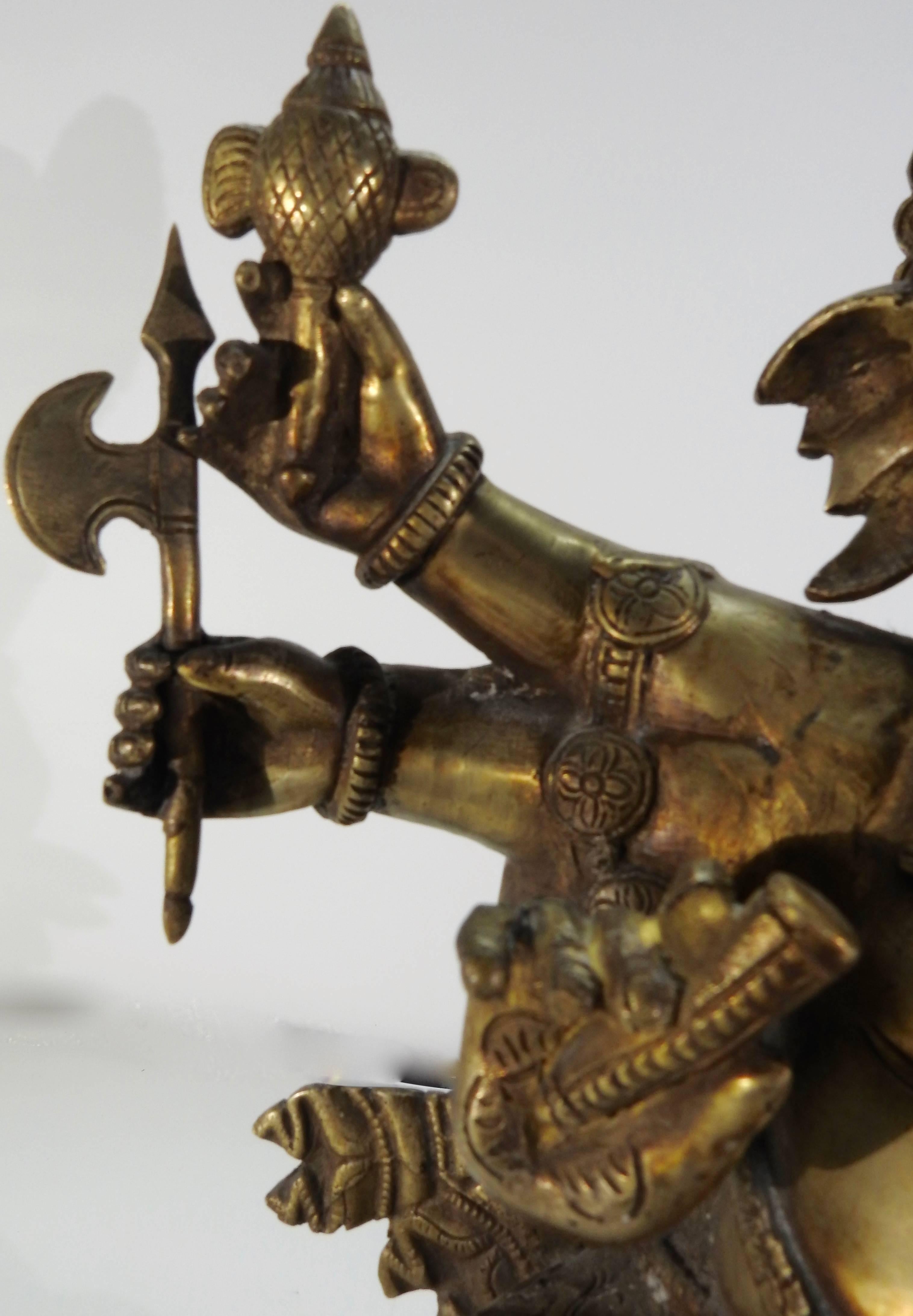 Indian Bronze Dancing Ganesha Statuette For Sale