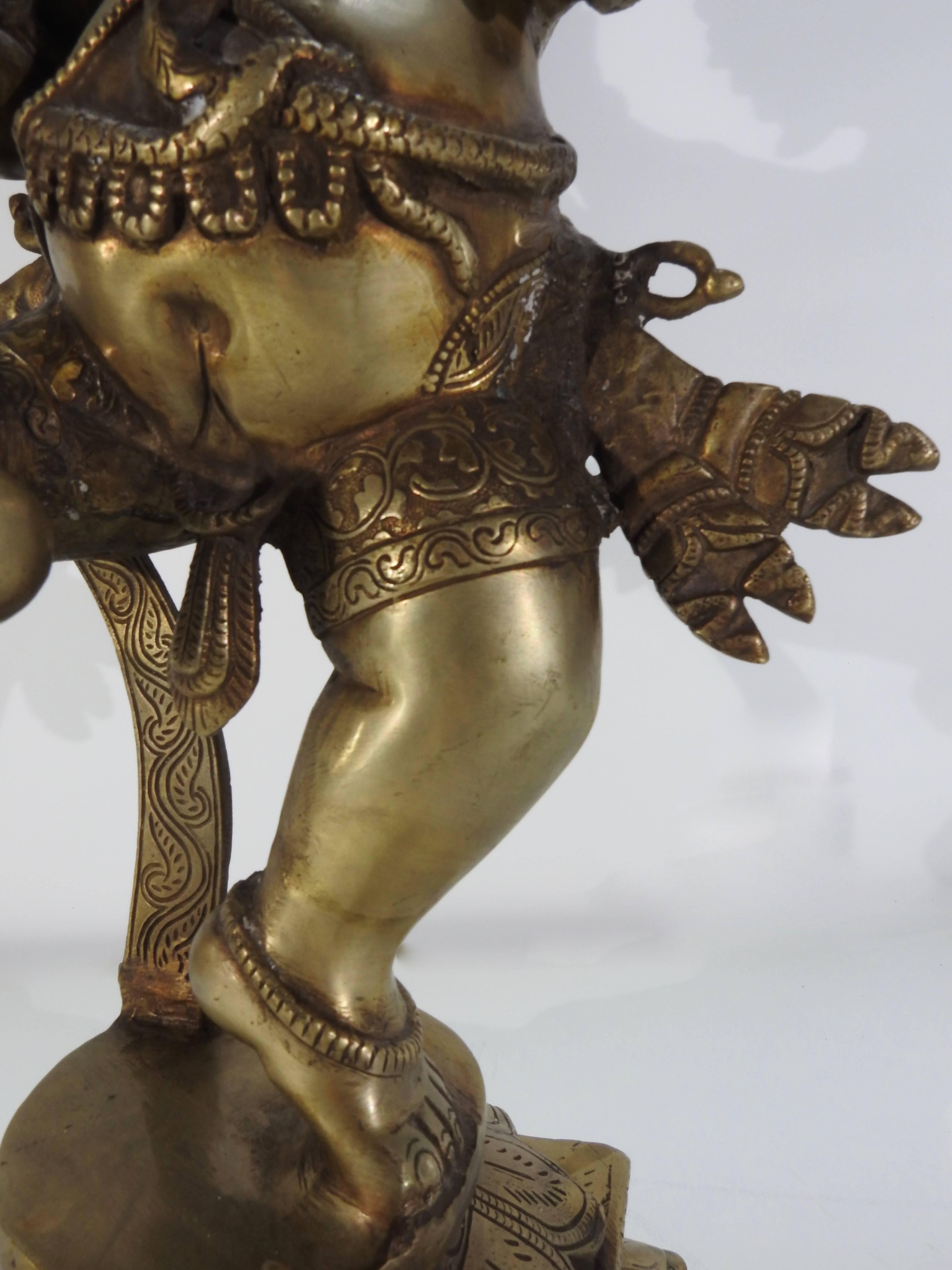 Bronze Dancing Ganesha Statuette For Sale 1