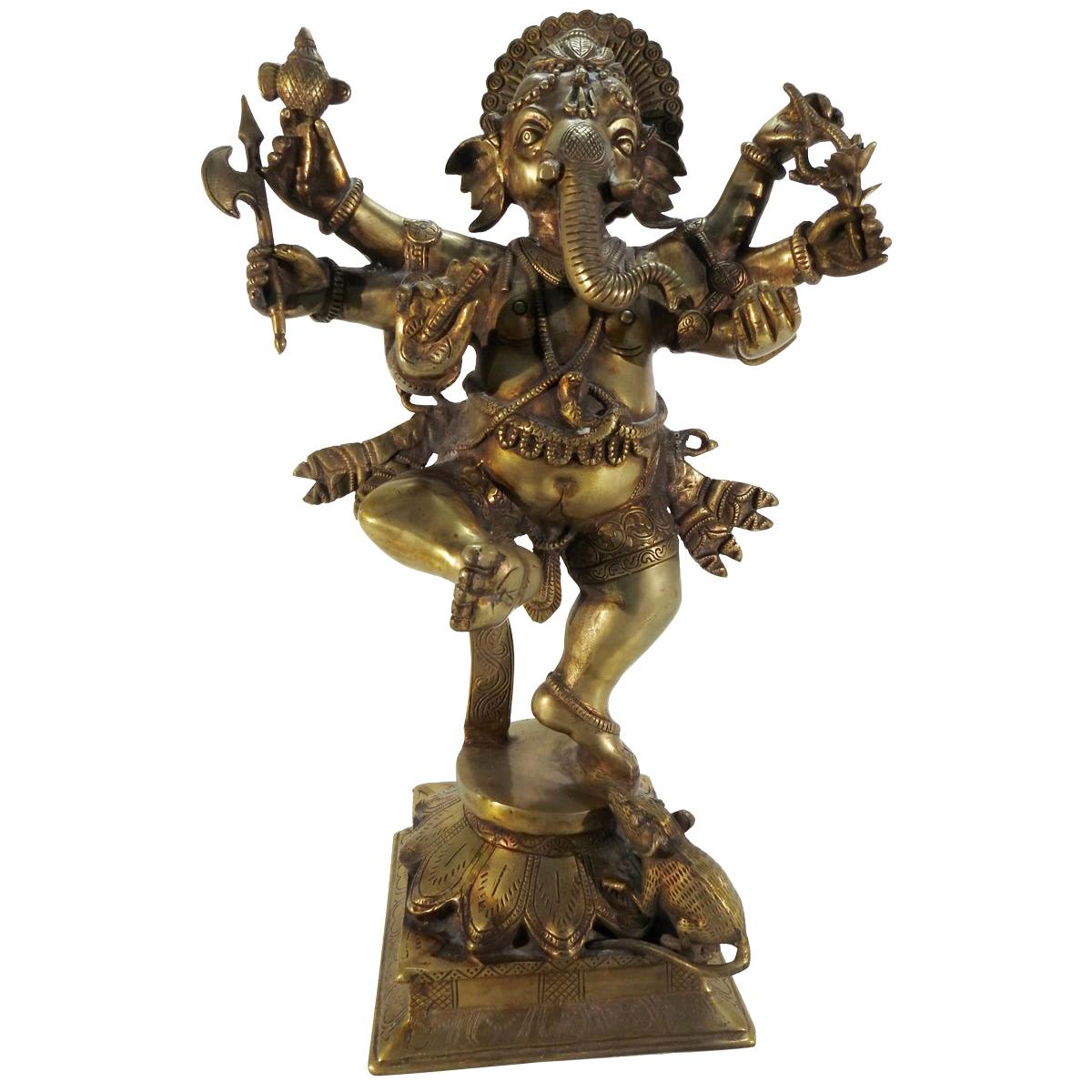 Bronze Dancing Ganesha Statuette For Sale