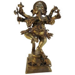 Bronze Dancing Ganesha Statuette