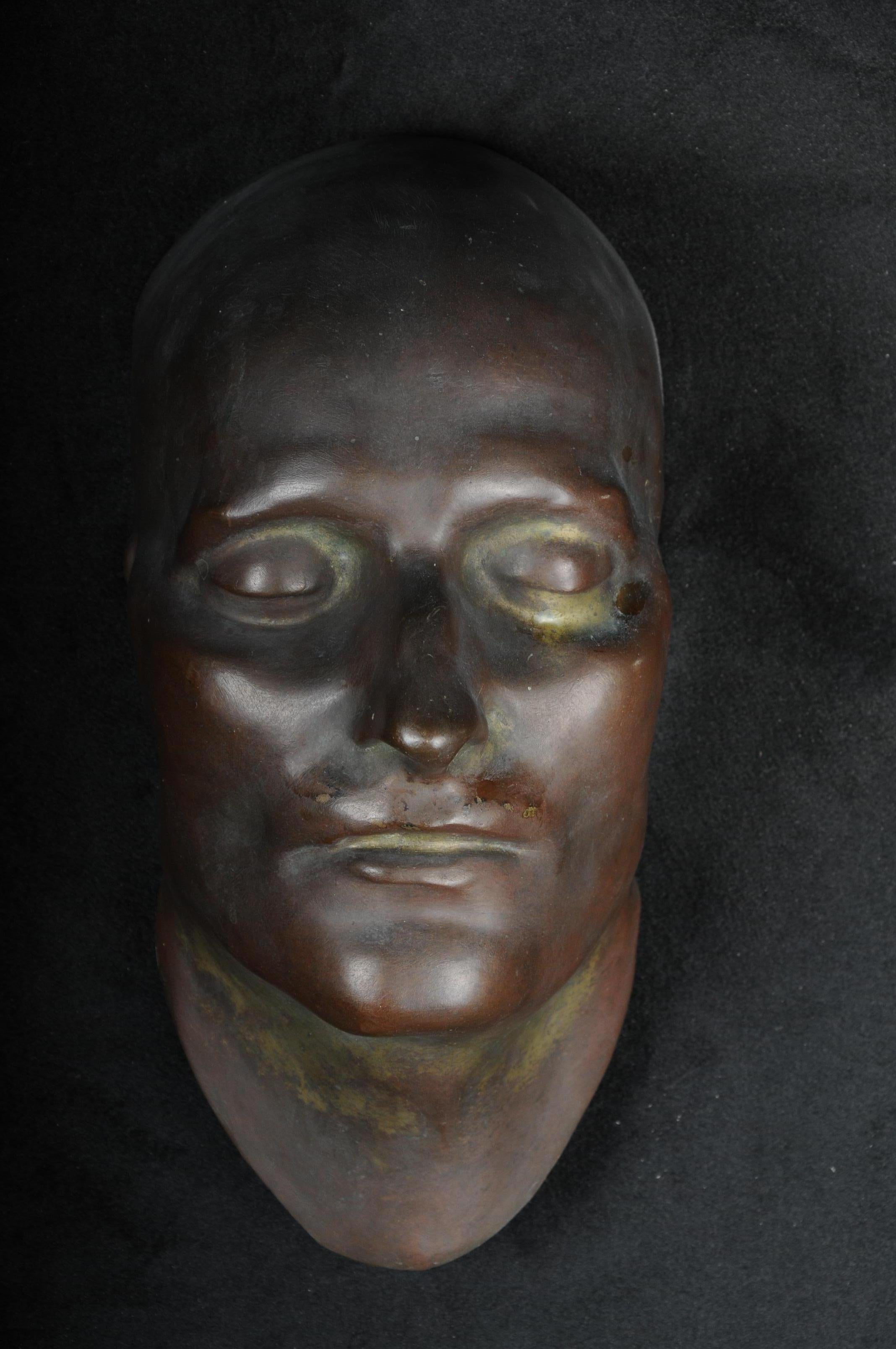  Bronze Death Mask of the Emperor Napoleon I Bonaparte Antique 6