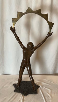 Bronze Deco Olympic Victory Bronze - Style of J. Parcourt