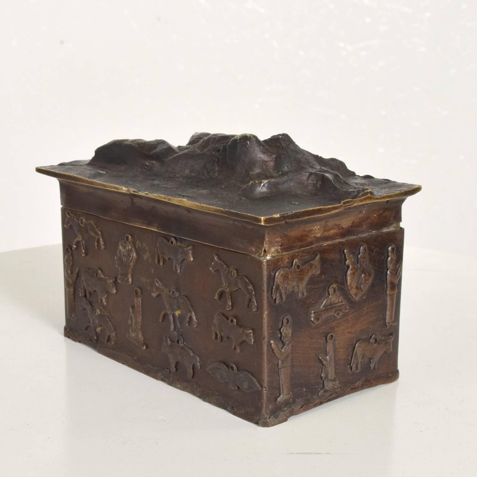 For your consideration, a decorative bronze box signed 