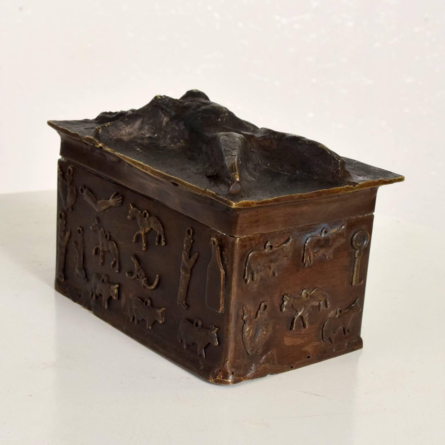 Modern Bronze Decorative Box Signed 