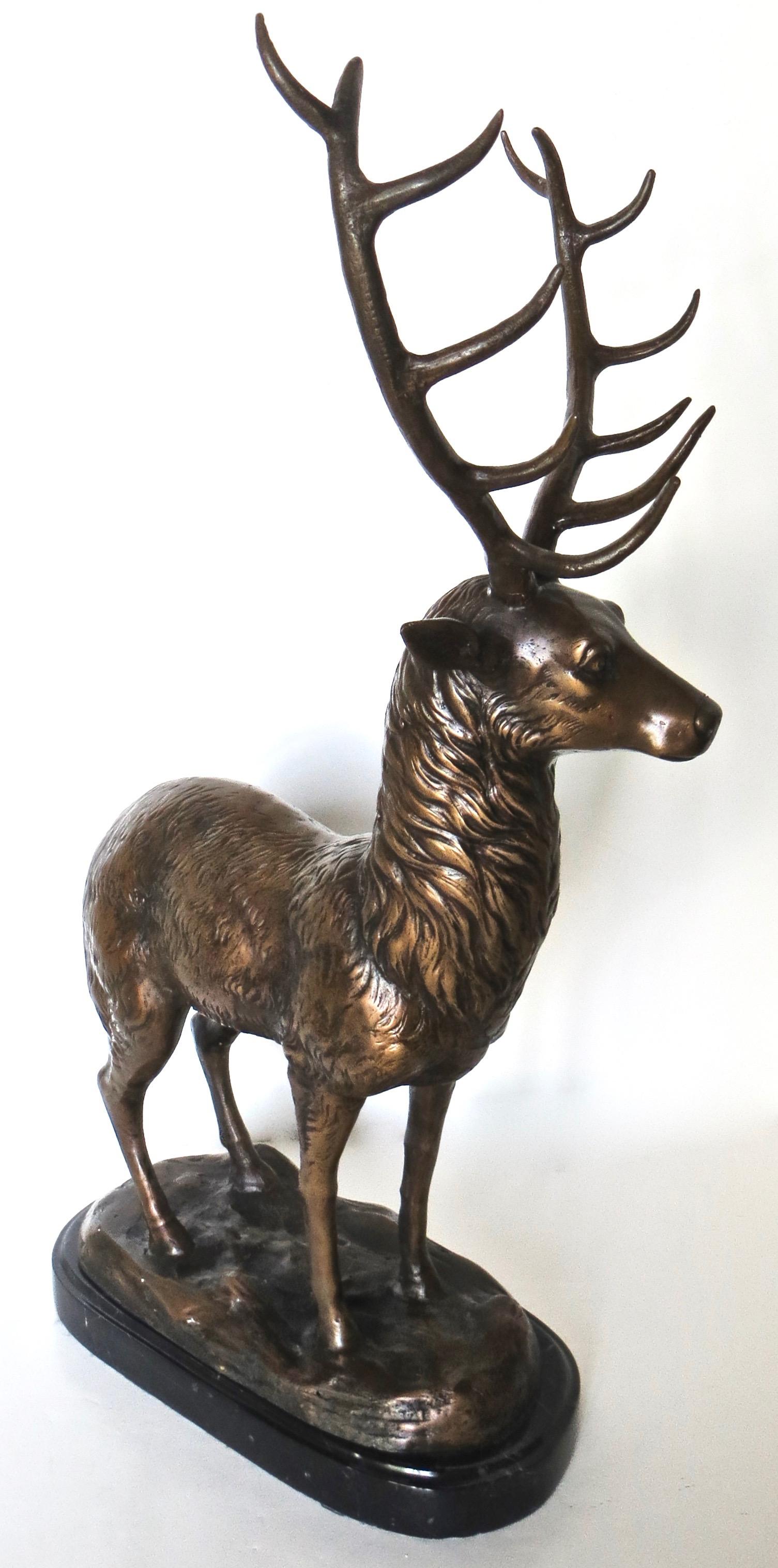 Bronze Deer, American, circa 1930s In Good Condition For Sale In Incline Village, NV