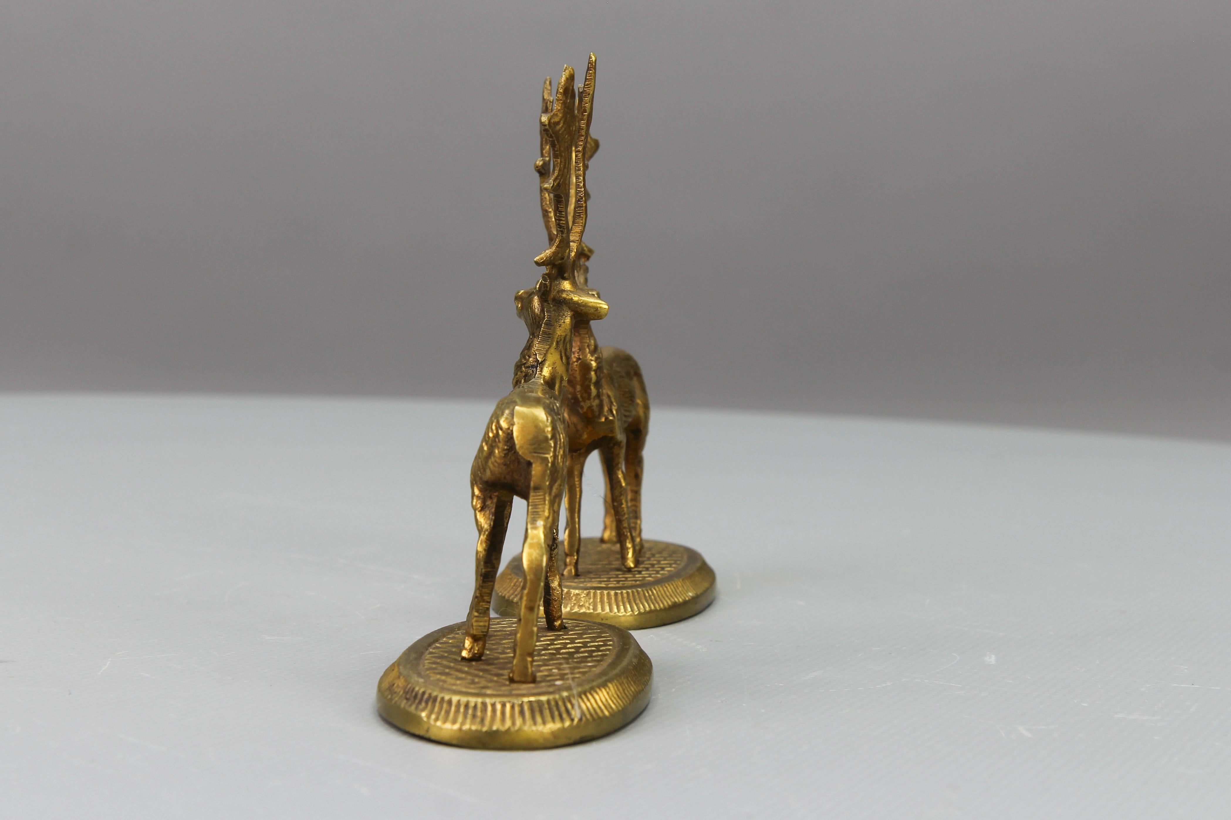 French Bronze Deer Figurines, Set of Two For Sale