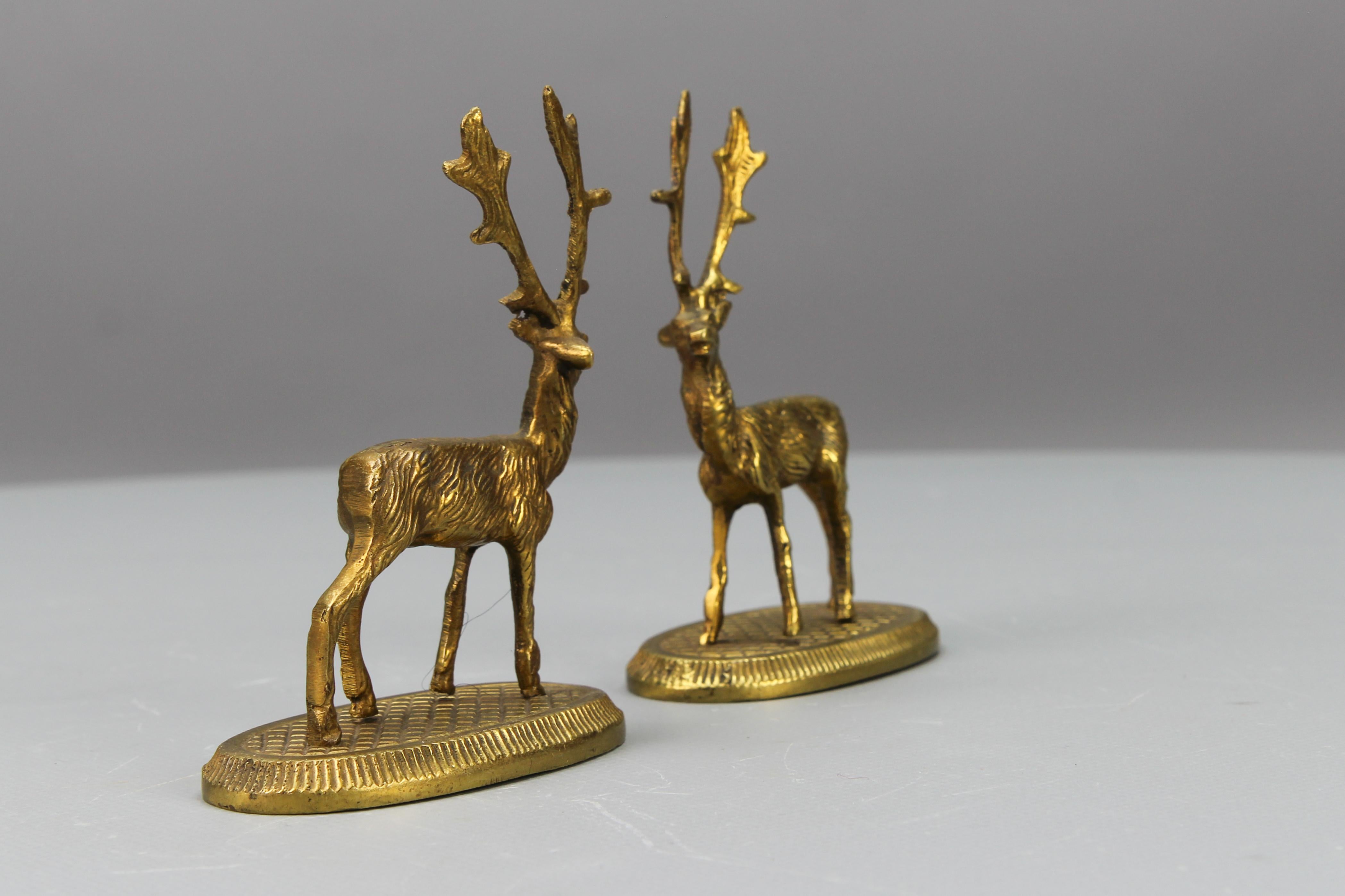 Bronze Figurines de cerfs en bronze, lot de deux en vente