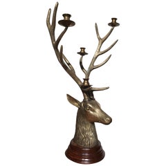 Bronze Deer Head Candleholder