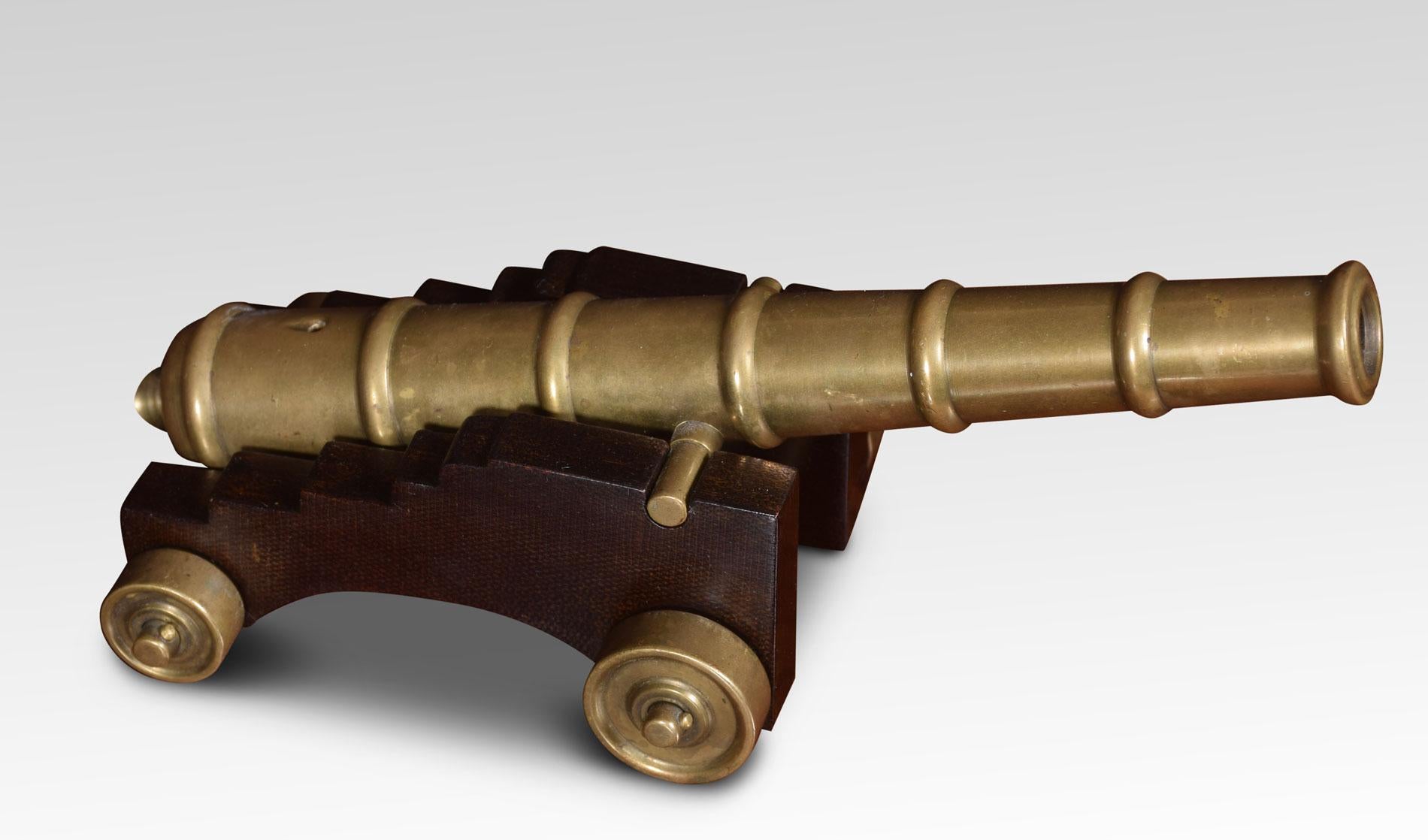Bronze desktop model of a signal cannon on Bakelite carriage with bronze wheels.
Dimensions:
Height 4 inches
Width 10 inches
Depth 4.5 inches.