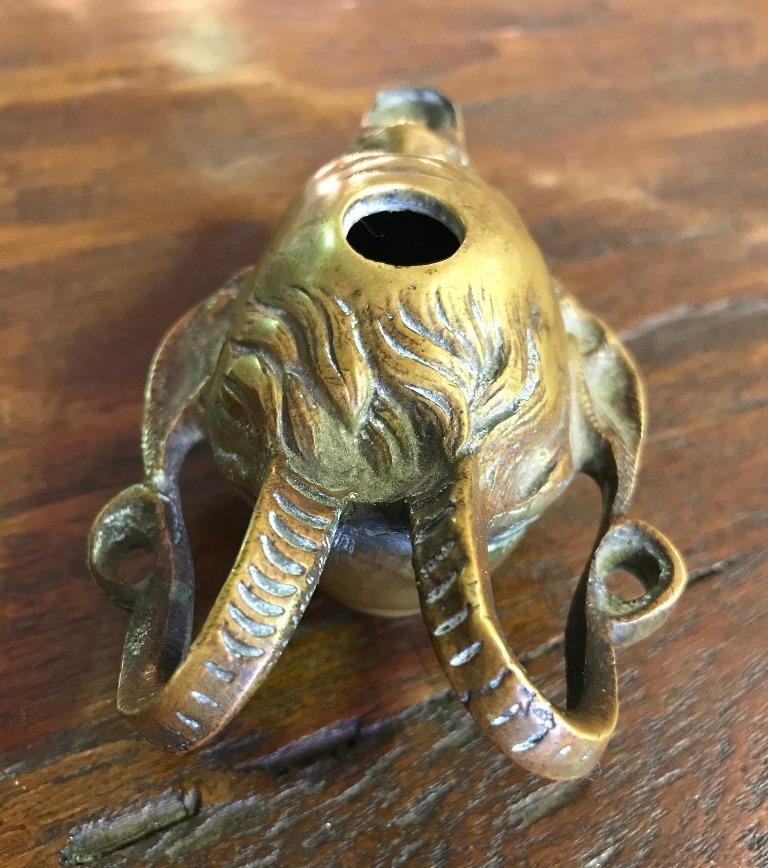 Bronze Devil Oil Lamp In Good Condition In Studio City, CA