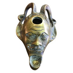 Bronze Devil Oil Lamp