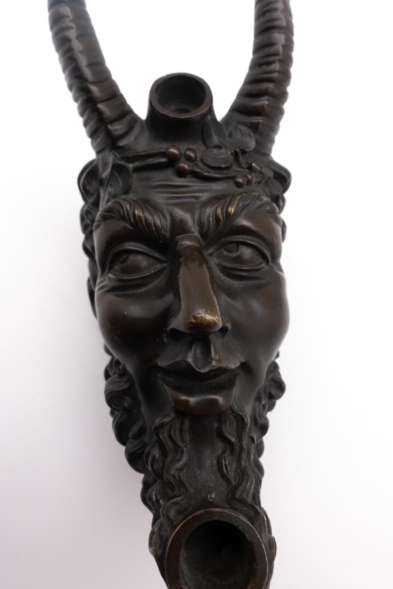 French Bronze Devil's Head Cigar Lighter