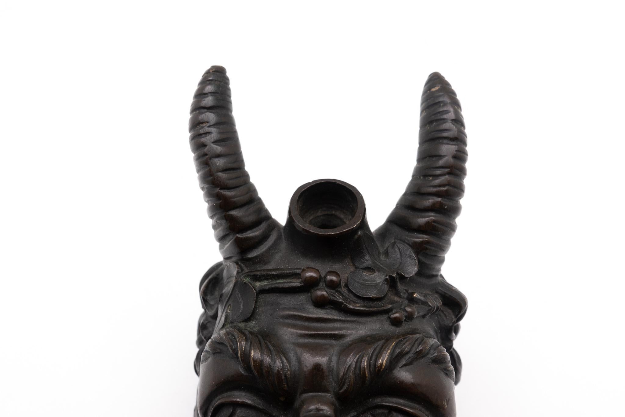 Bronze Devil's Head Cigar Lighter In Good Condition In New York, NY