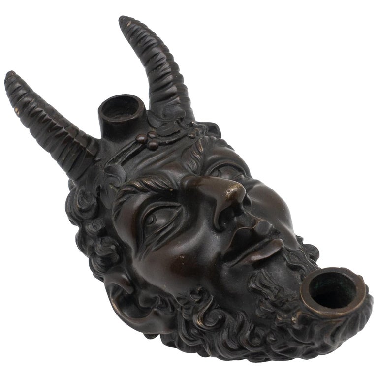 the devil's cigarette lighter Bronze Devil's Head Cigar Lighter at 1stDibs