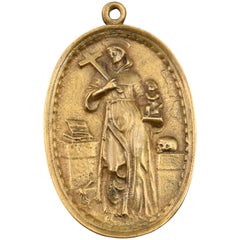Bronze Devotional Plaque, Saint Anthony of Padua, 18th Century