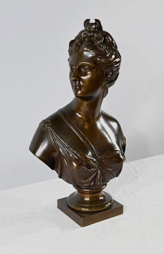 Sculpture en bronze Diane Chasseresse, d'après Houdon - Fin du XIXe siècle