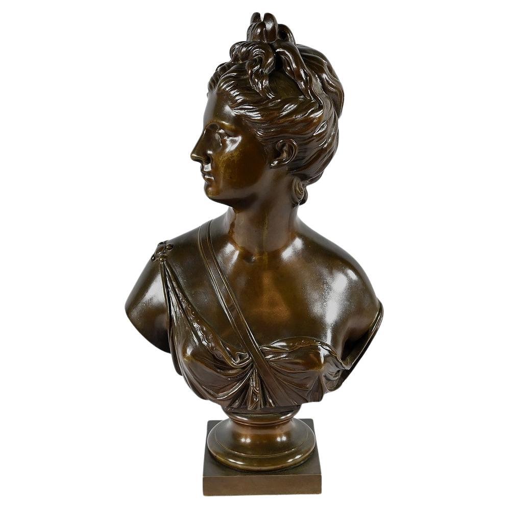 Bronzeskulptur Diane Chasseresse, nach Houdon - Ende 19. Jahrhundert