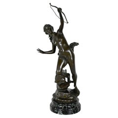 Bronze sculpture  “Diane the Huntress”, signed J. Garnier – 19th